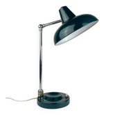 Lampe de bureau industrielle verte en métal, Italie, années 1960