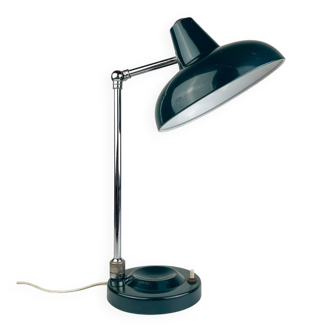 Green metal industrial desk lamp, Italy, 1960s
