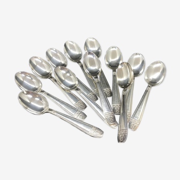 12-spoon box in silver metal
