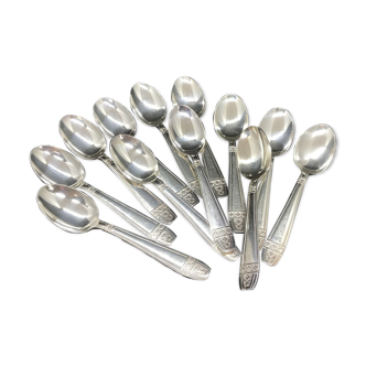 12-spoon box in silver metal