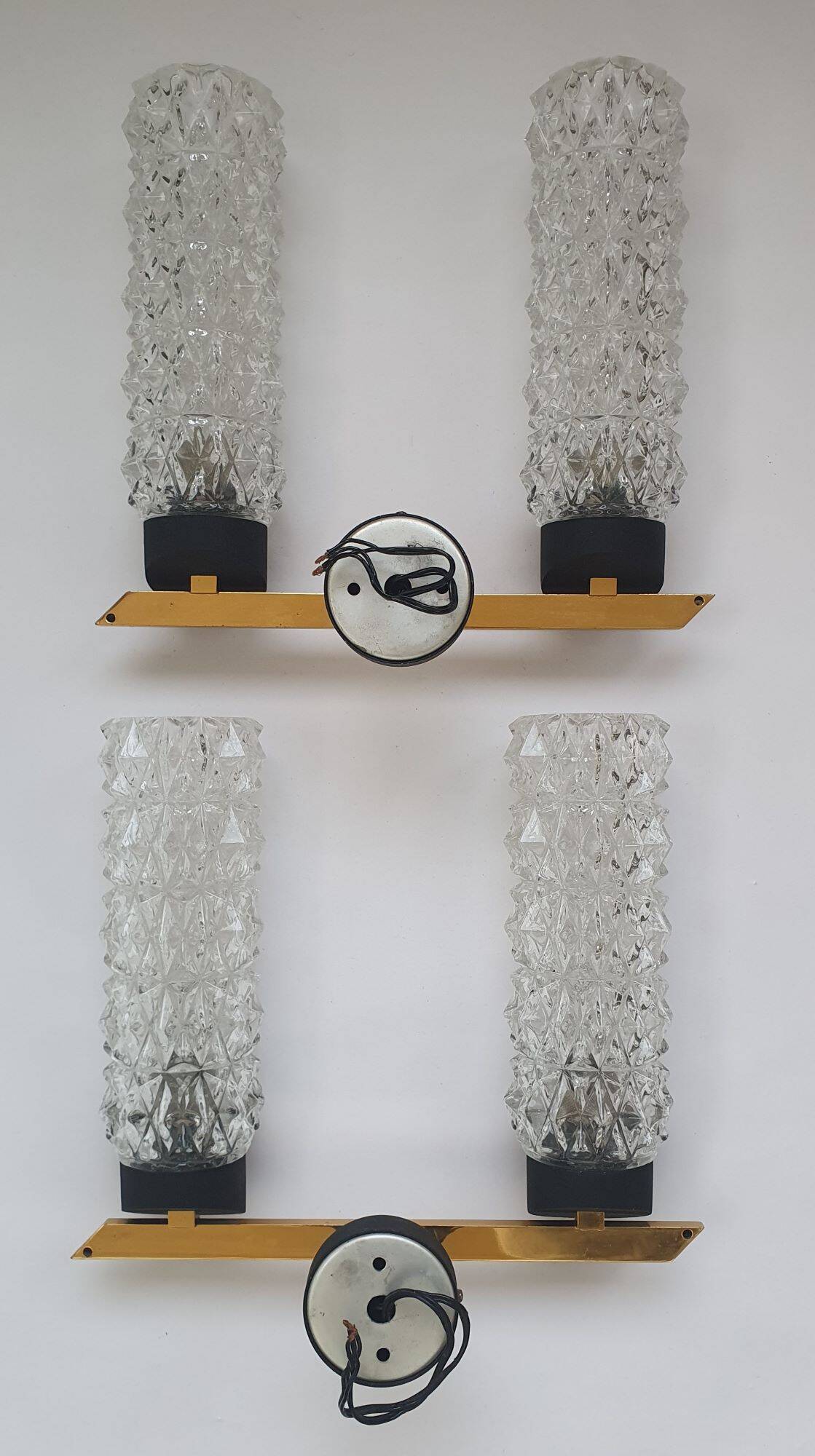 Pair of Arlus designer gold wall lights