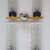 Paire d'appliques murales dorées design Arlus
