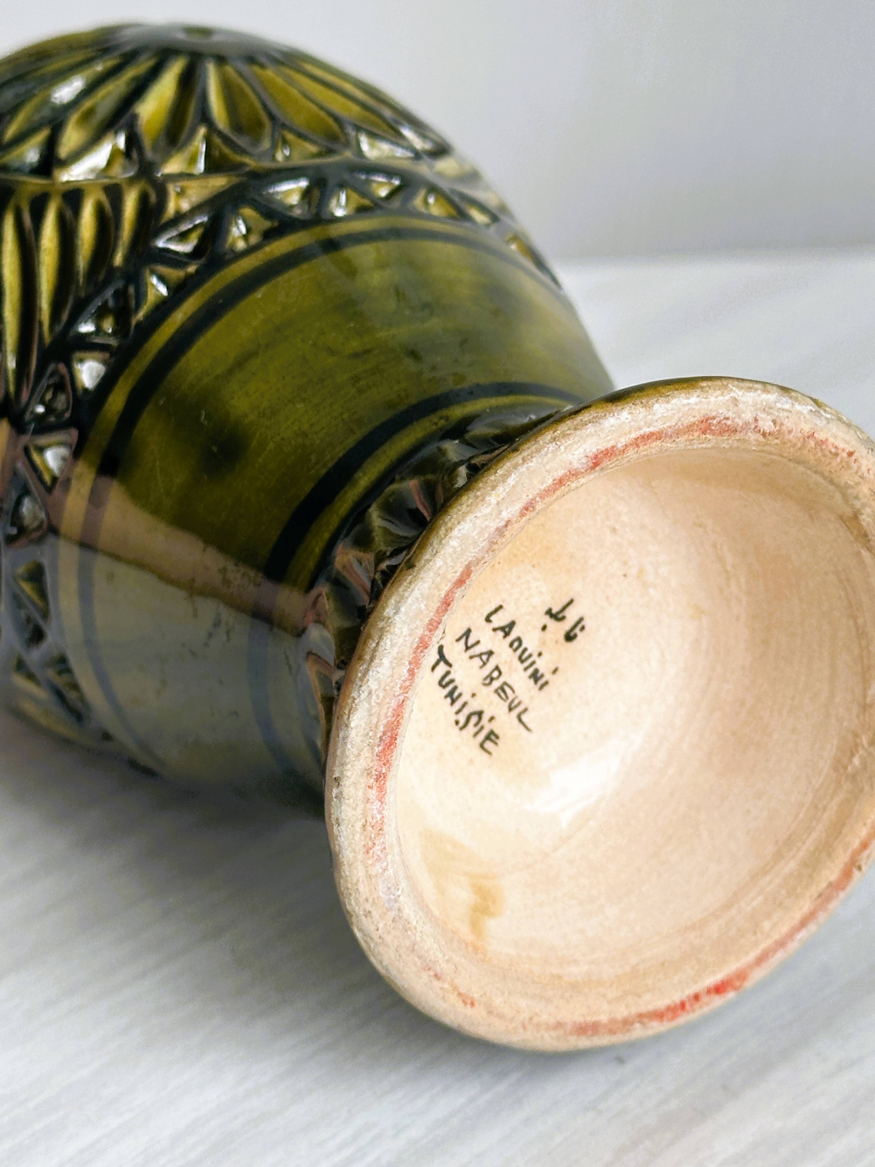 Small hand painted ceramic vase