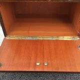 Scandinavian bedside feet compass 1970 walnut