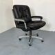 Mid-Century Italian Modernist Leather and Steel Adjustable Desk Chair, 1950s