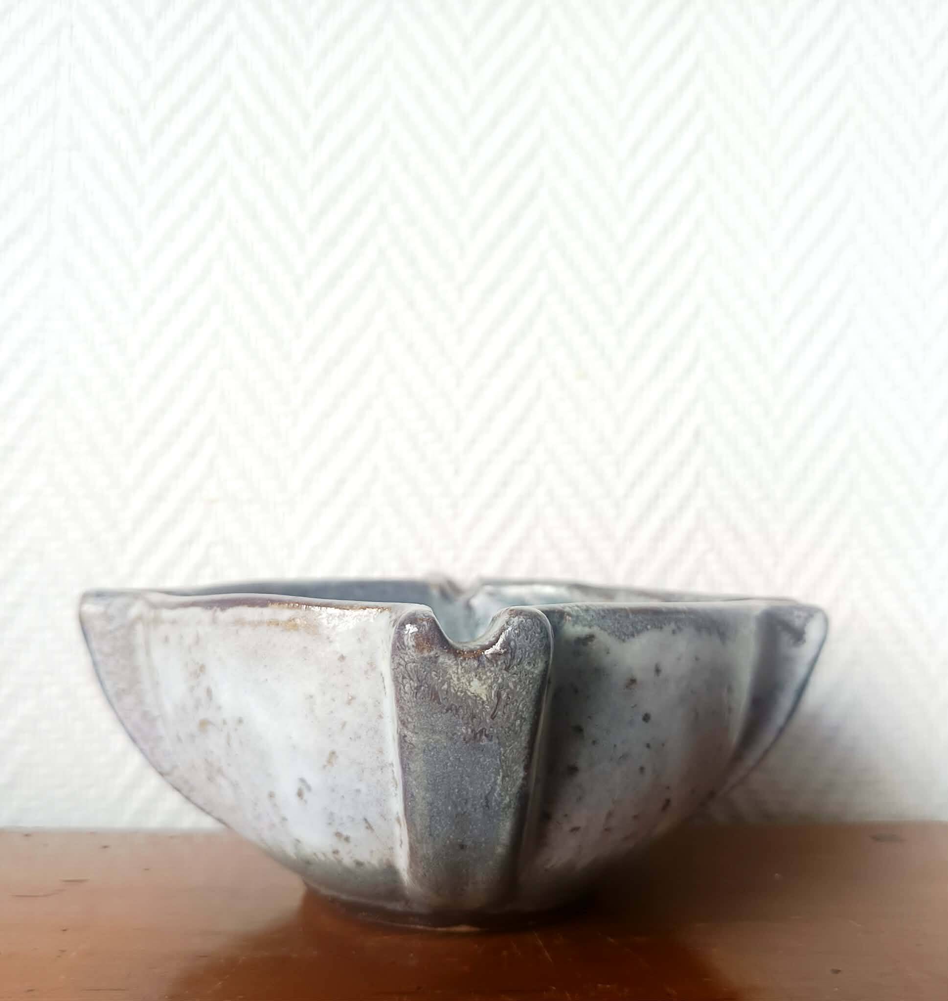 Vintage stoneware ashtray mortar
