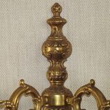 Double bronze wall light, vintage French traditional style, scrolled arms 5097.