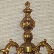 Double bronze wall light, vintage French traditional style, scrolled arms 5097.