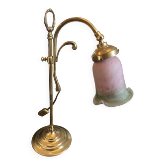 Vintage brass swan neck/piano lamp. Mid-20th century retro elegance.