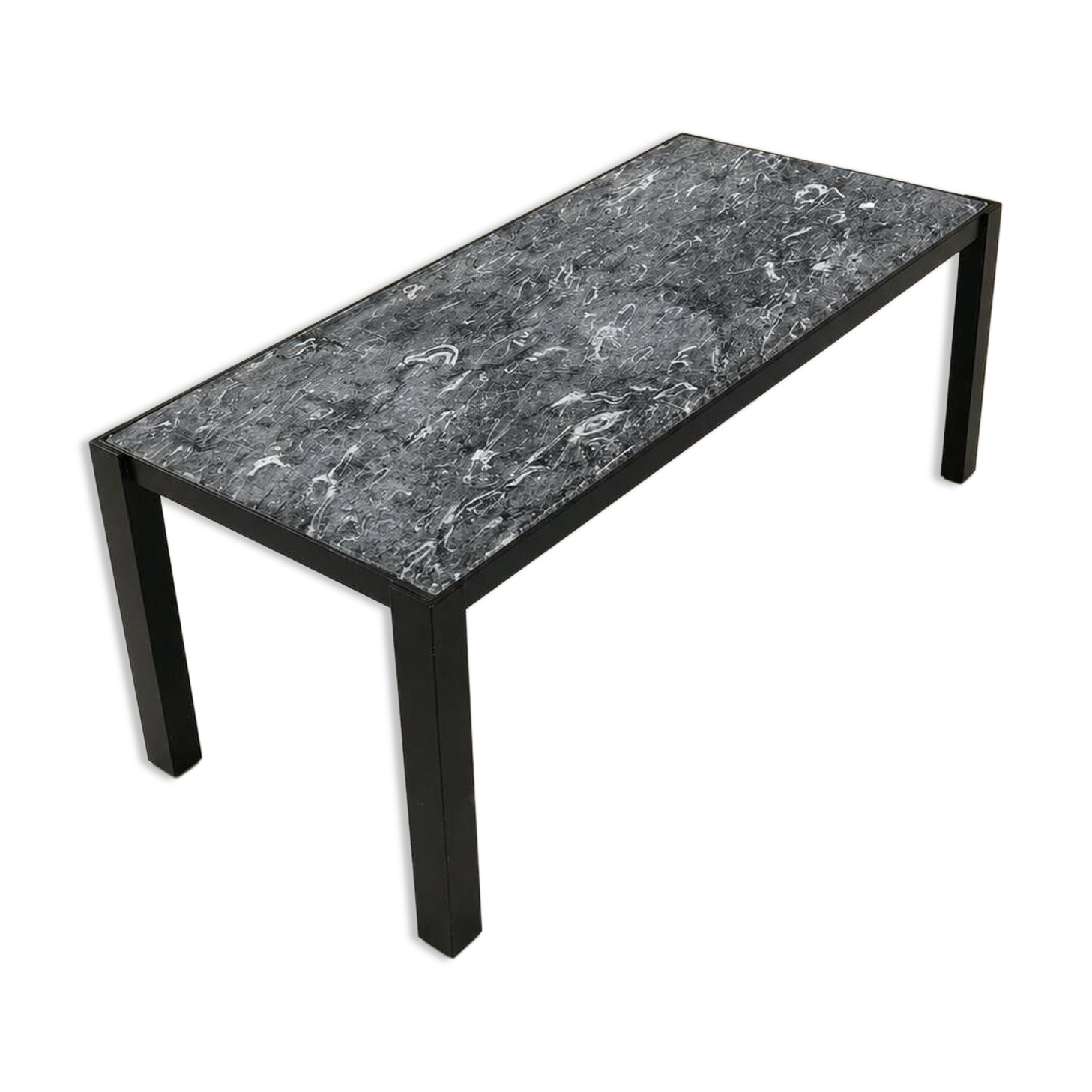 Steel marble coffee table