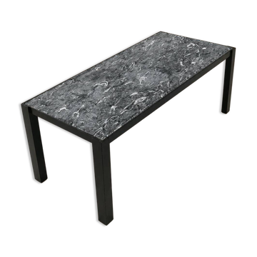 Steel marble coffee table