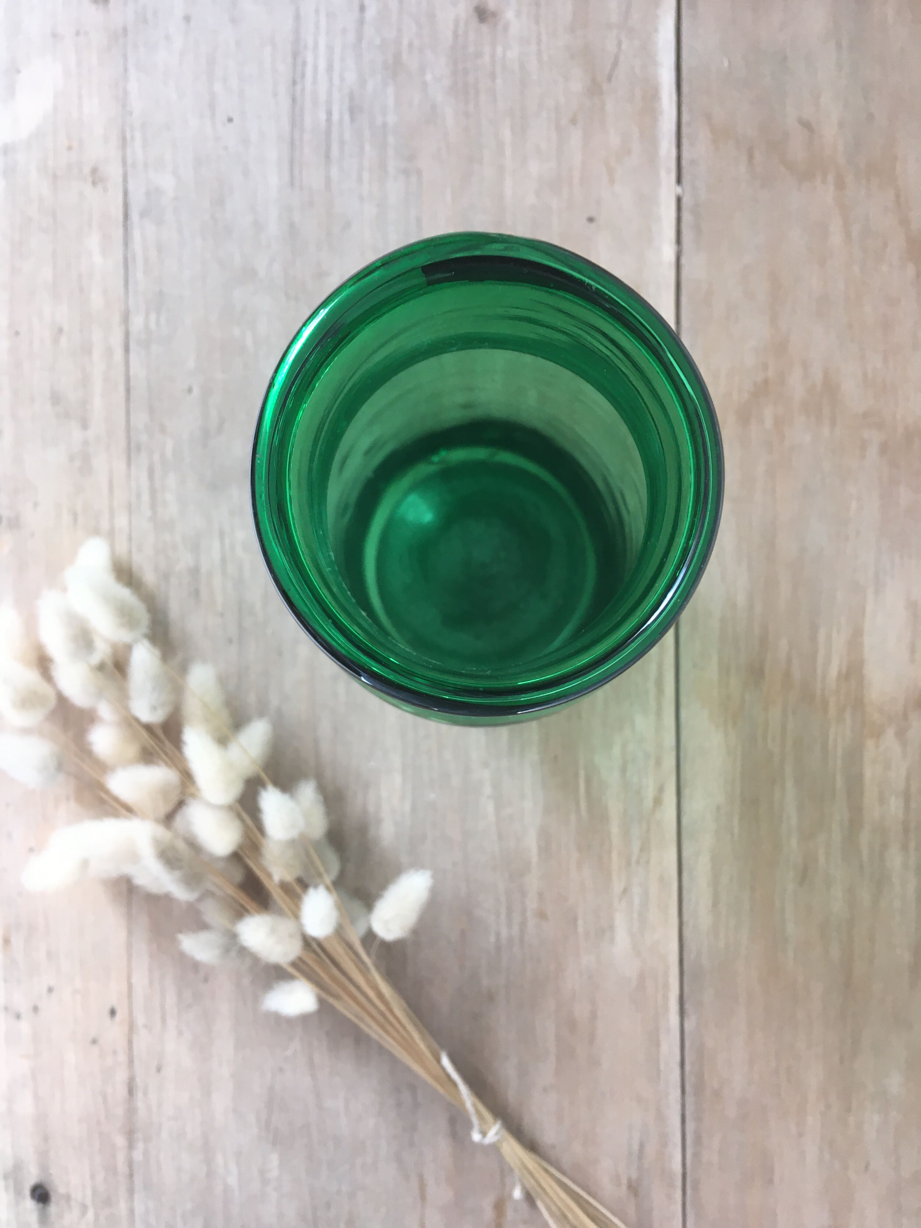Green glass apothecary jar
