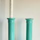 Pair of vintage ocean blue ceramic candlesticks