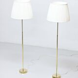 Pair of brass floor lamps by ASEA Belysning, Sweden, 1950s