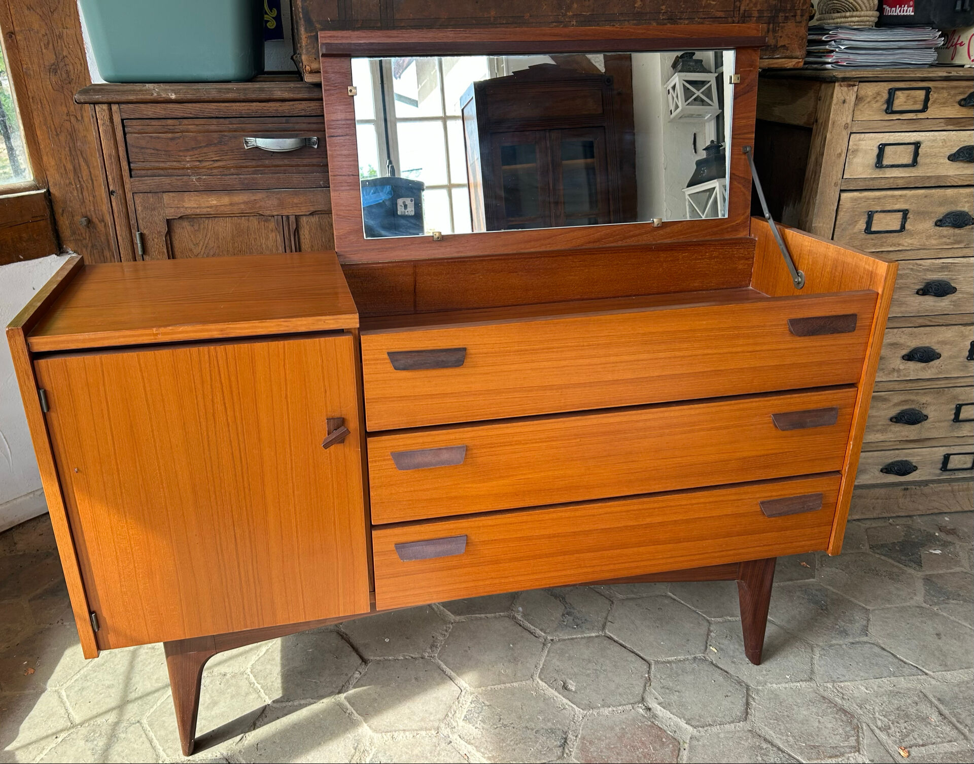 Teak dresser by Pierre Gautier Delaye 1957