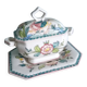 Sugar or mustard bowl Anfora Agueda hand painted ceramic Portugal