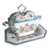 Sugar or mustard bowl Anfora Agueda hand painted ceramic Portugal