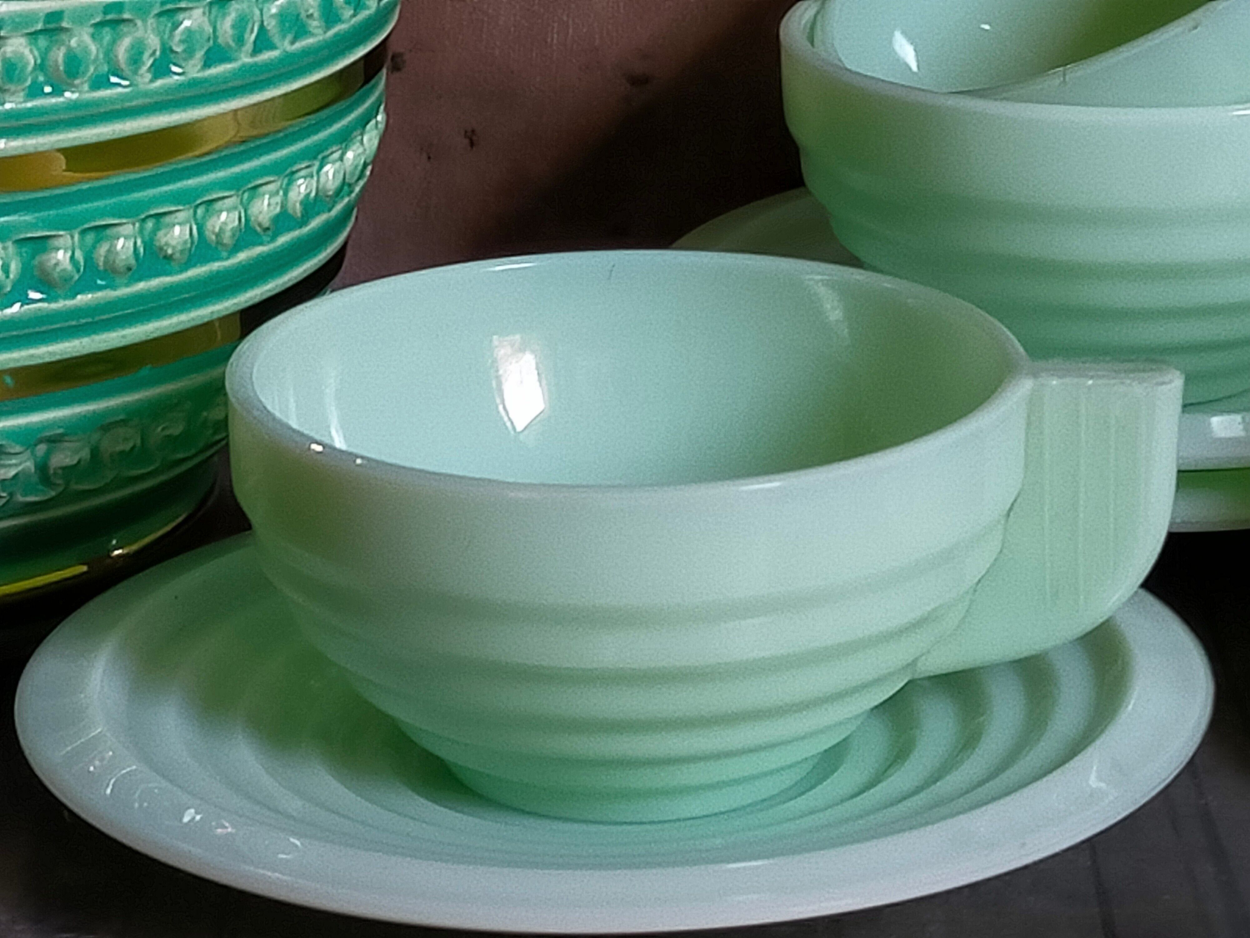 Four Art-Deco opaline cups