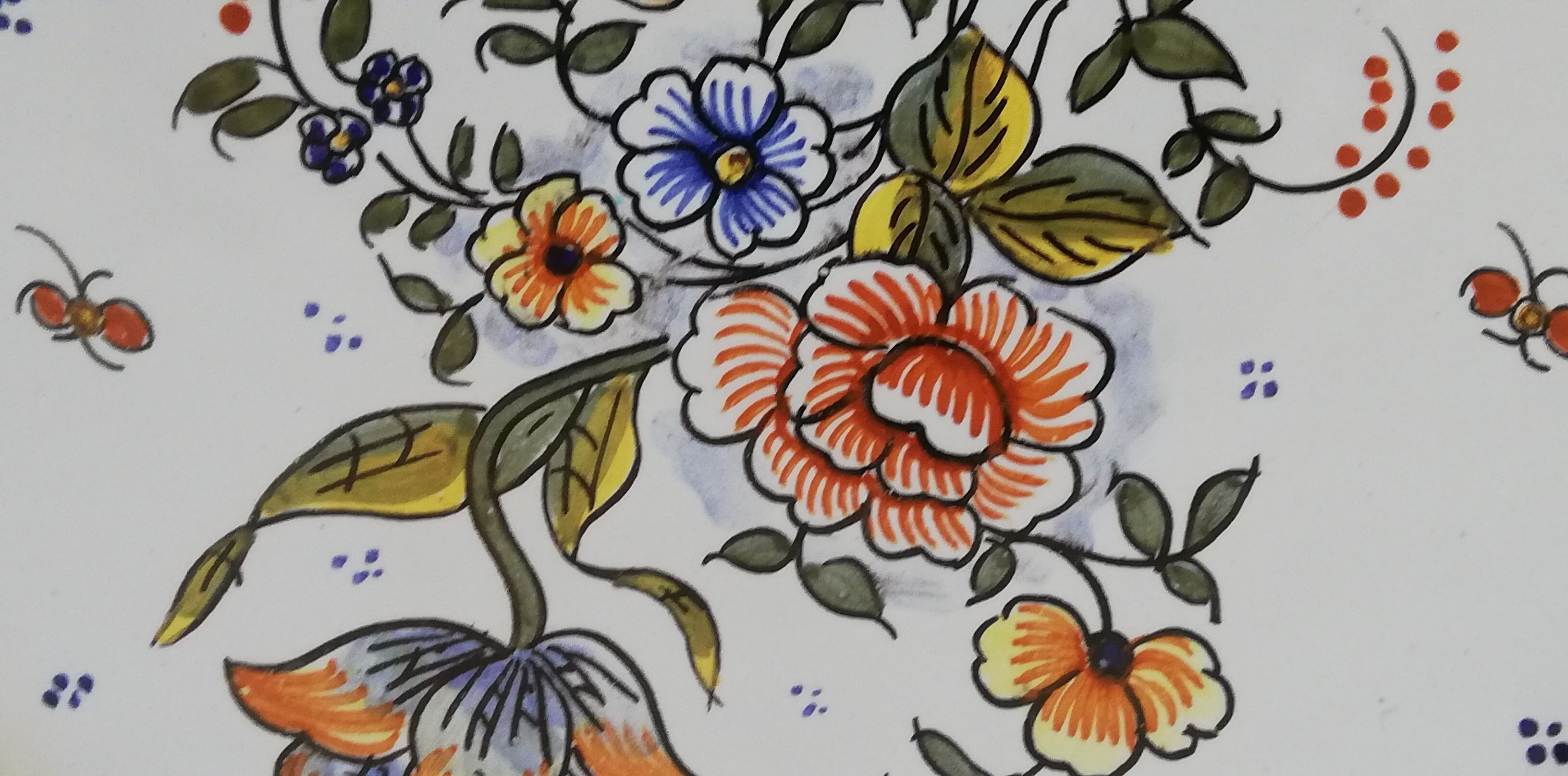 Collection plate Vieux Rouen signed handmade