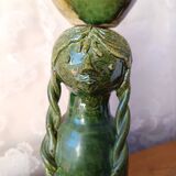 Vintage anthropomorphic candlestick in glazed ceramic - Cathy Wurge