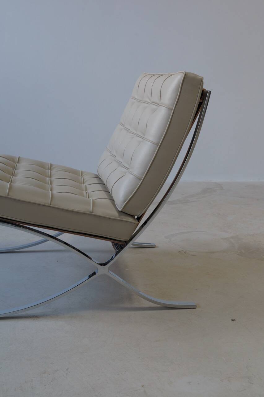 Chaise Barcelona Mies van der Rohe, Knoll - Cuir de beurre