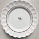 Lots of 6 white plates - Early 20th century decorated with stencil