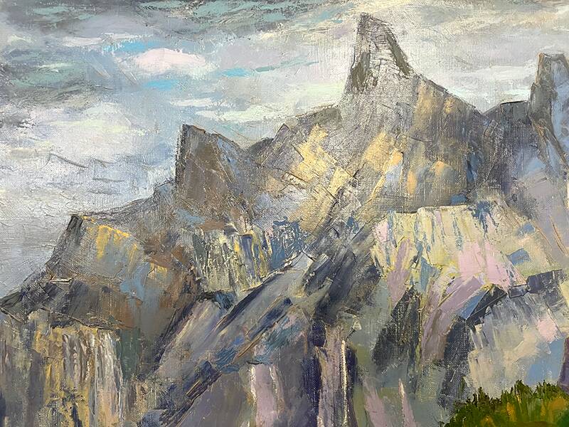 Tableau « Massif Alpin », Robert Barré, 1966, Huile sur toile