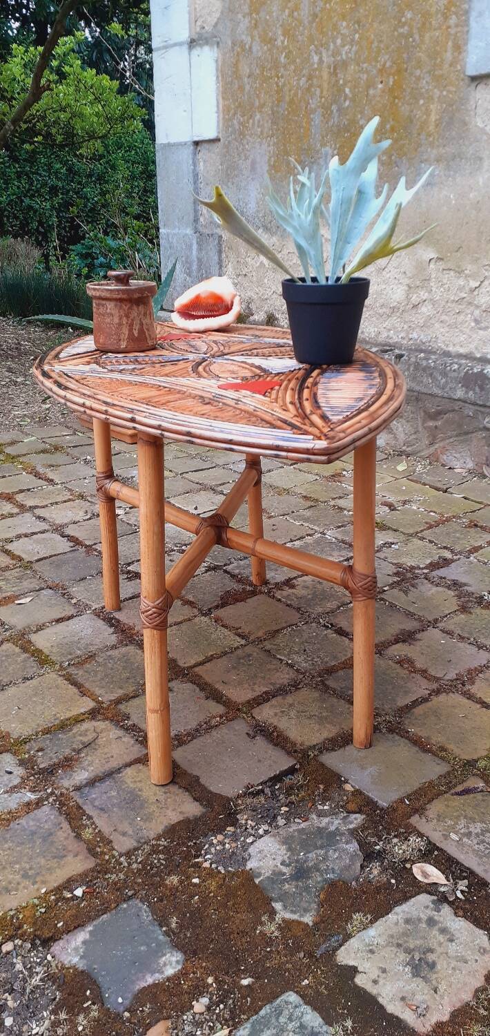 1960s rattan coffee table