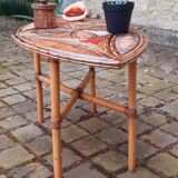 60s rattan coffee table