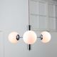 Vintage Italian Chrome and Opaline Chandelier