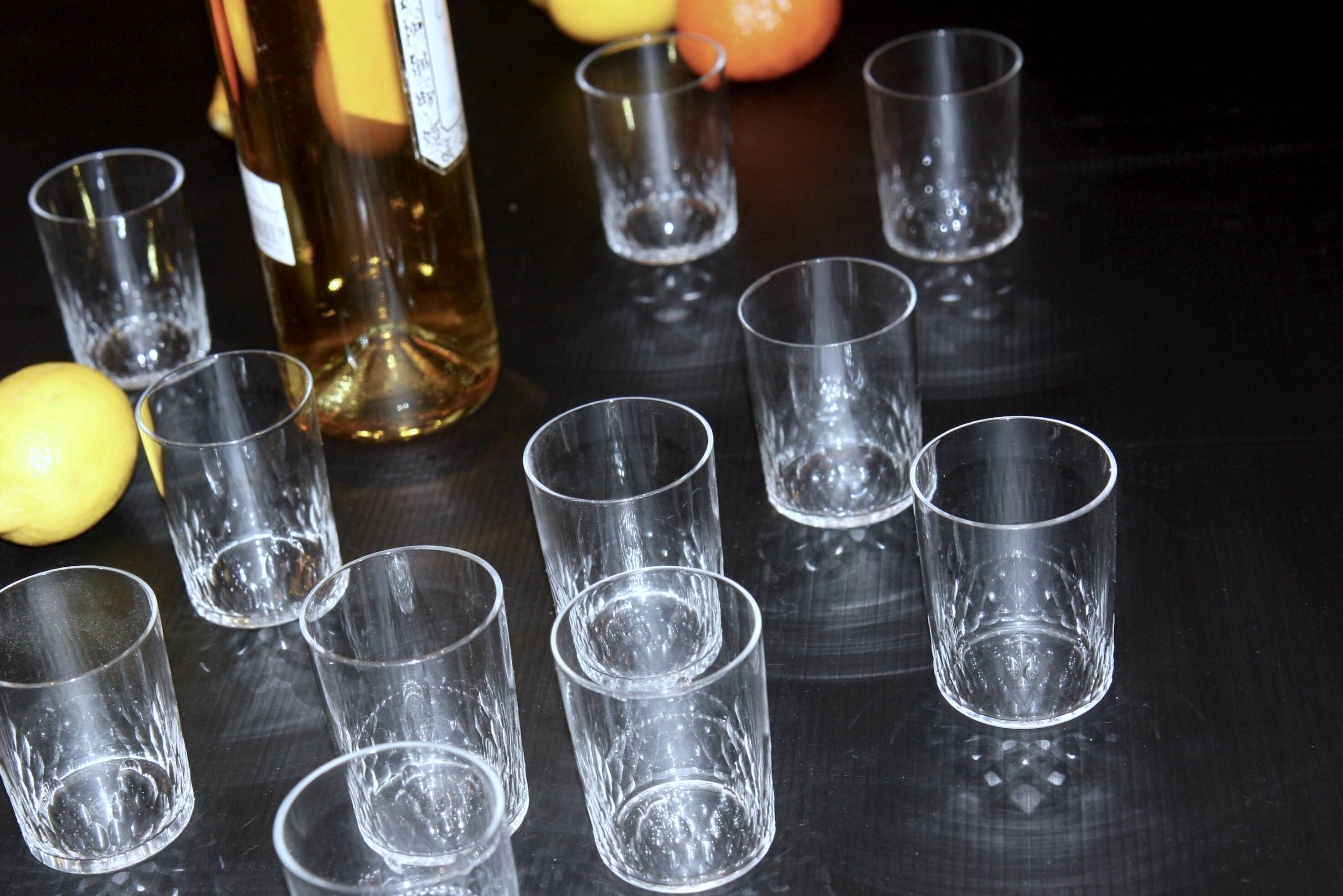 11 Baccarat glasses or verrines in cut crystal.