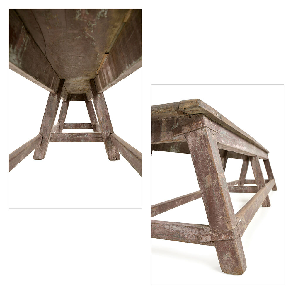 Antique bench in weathered wood