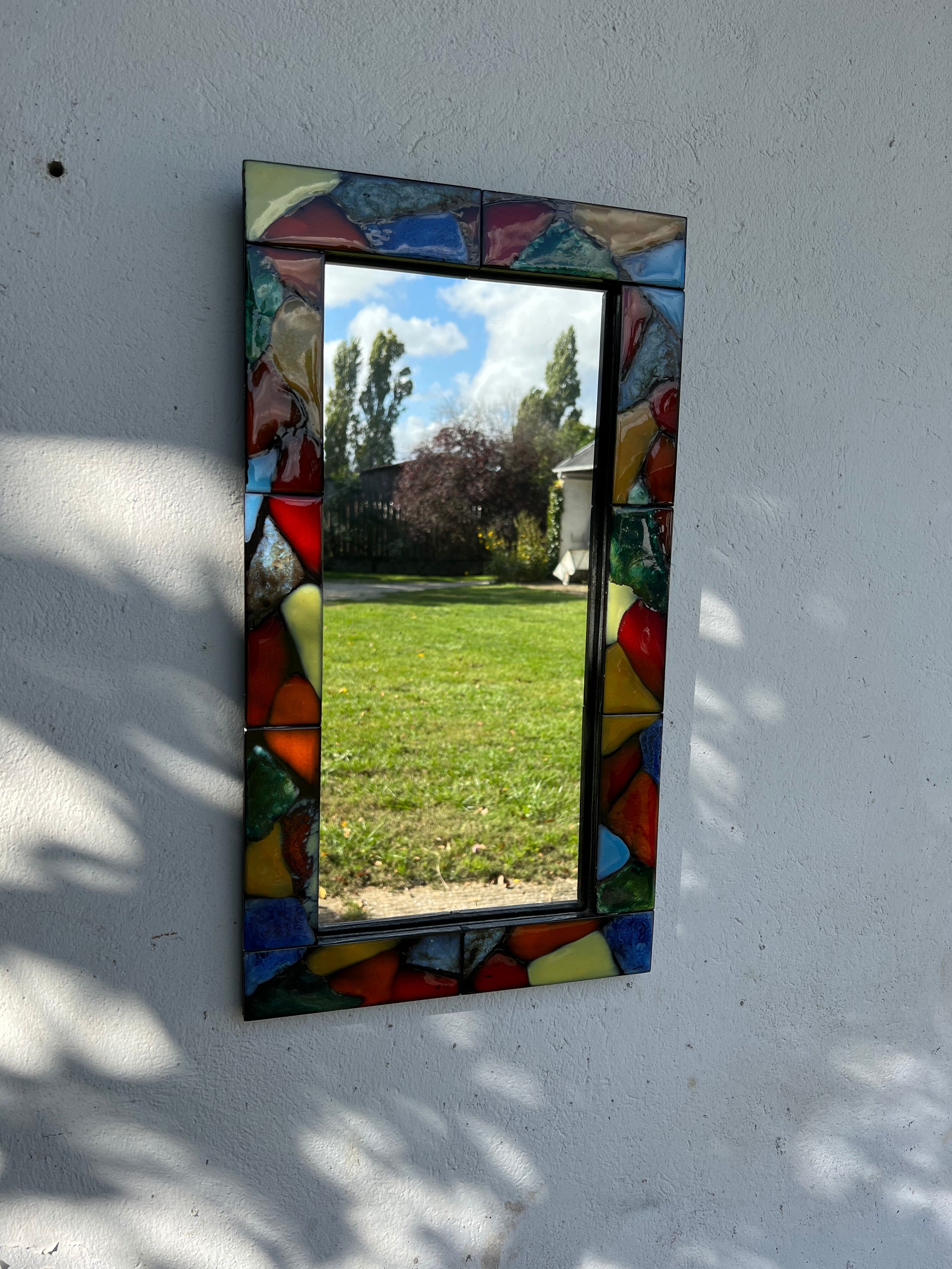 Italian ceramic mirror from the 60s