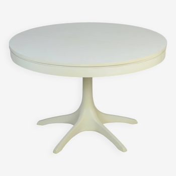 Vintage Dining Table Round Extandable 70s Space Age