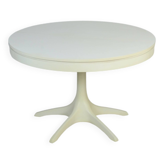 Vintage Dining Table Round Extandable 70s Space Age