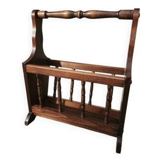 Vintage wooden magazine rack
