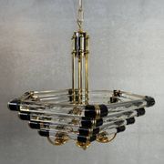 Vintage Bakalowits & Sohne black/gold hexagon chandelier