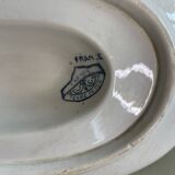 Sauce boat in blue iron earth Sarreguemines model Carmen