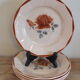 Set of 6 flat plates Sarreguemines Digoin