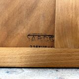 2 Door Wardrobe - Oak and Rattan - Compass Feet - Vintage 50/60's