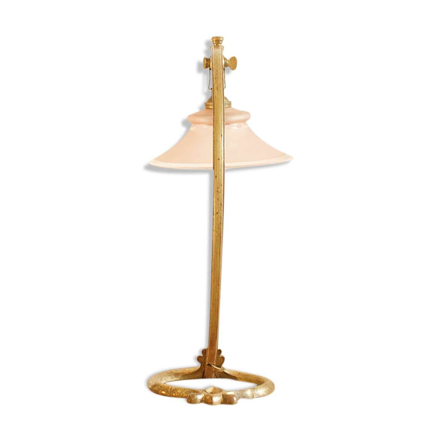 Bronze guided lamp by Auguste Delafontaine - late 19th century