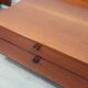 Pair of Stildomus walnut bedside tables with wheels 1970s