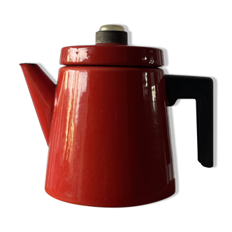 Enamelled Cast Iron Coffee Pot by Antti Nurmesniemi for Finel, 1950
