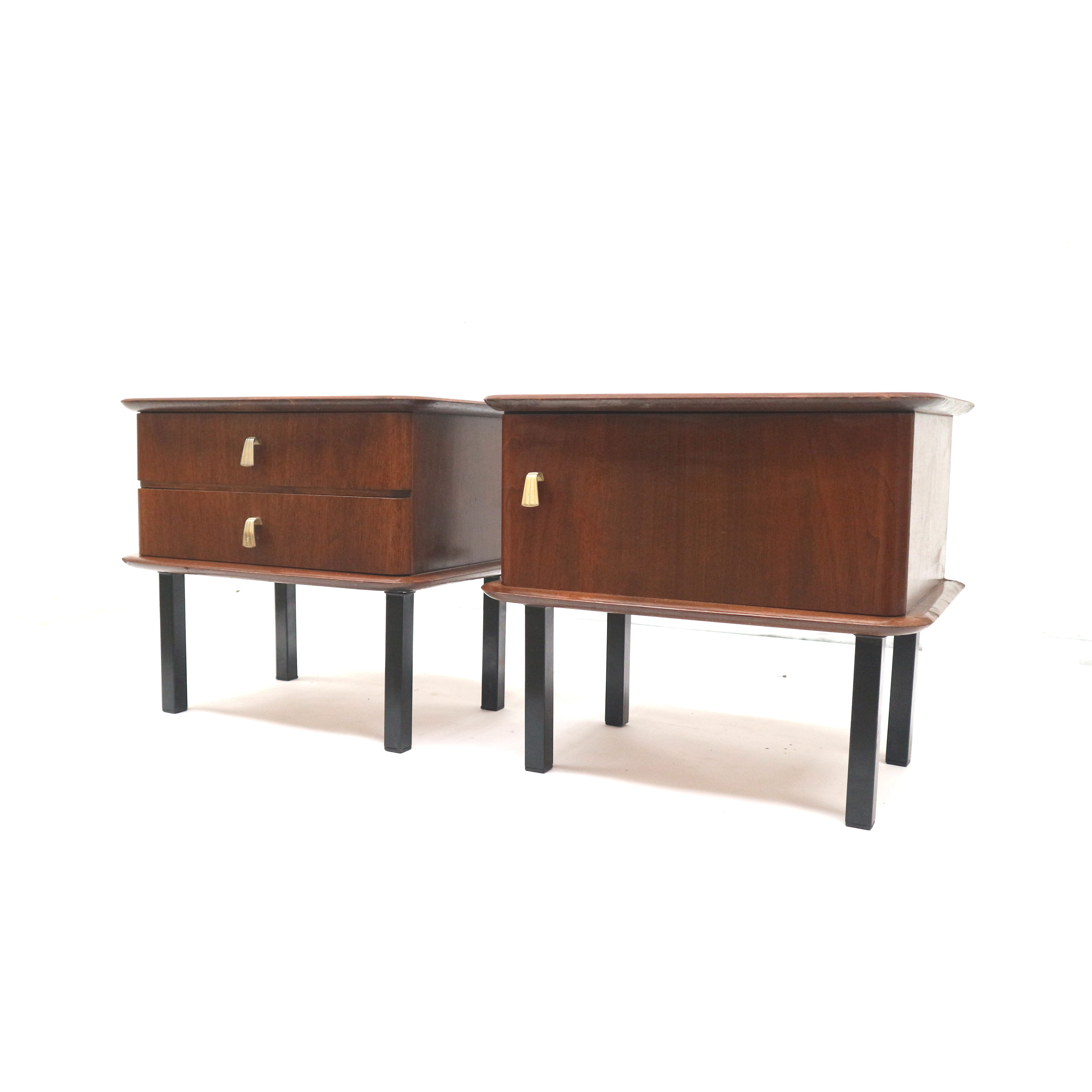 Set of 2 vintage bedside tables made in the 1950s