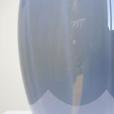 Vintage pear-shaped vase in smoked glass, lined with opaline, Murano bubble glass.