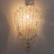 Vintage Murano Glass Shell Wall Lamp - Transparent Iridescent Glass, 1970s Italy
