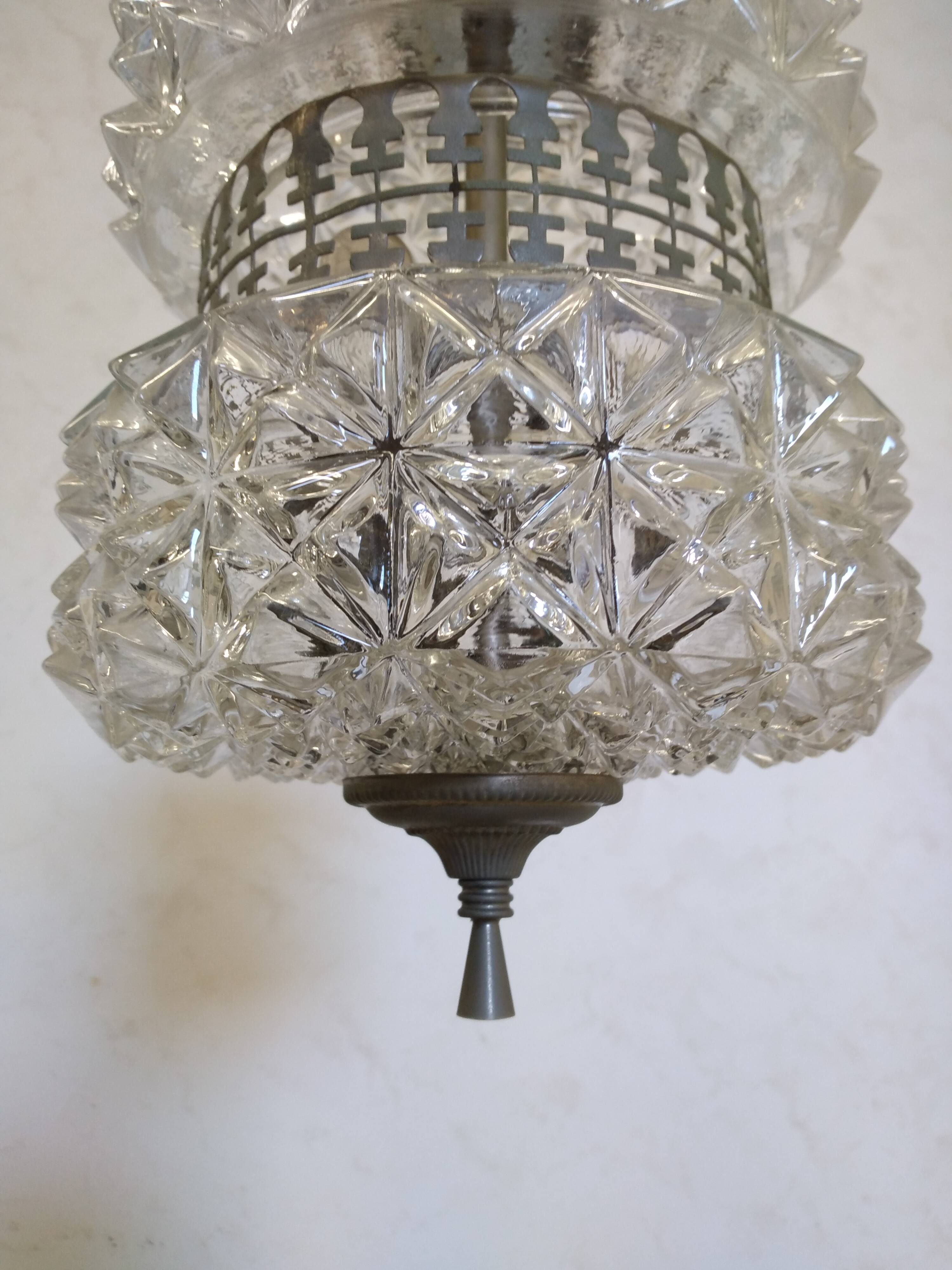 Suspension en verre vintage