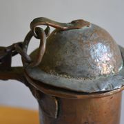 ancien grand coquemar en cuivre rouge