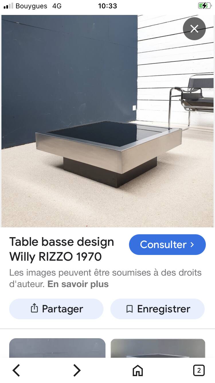 Coffee table design Willy Rizzo