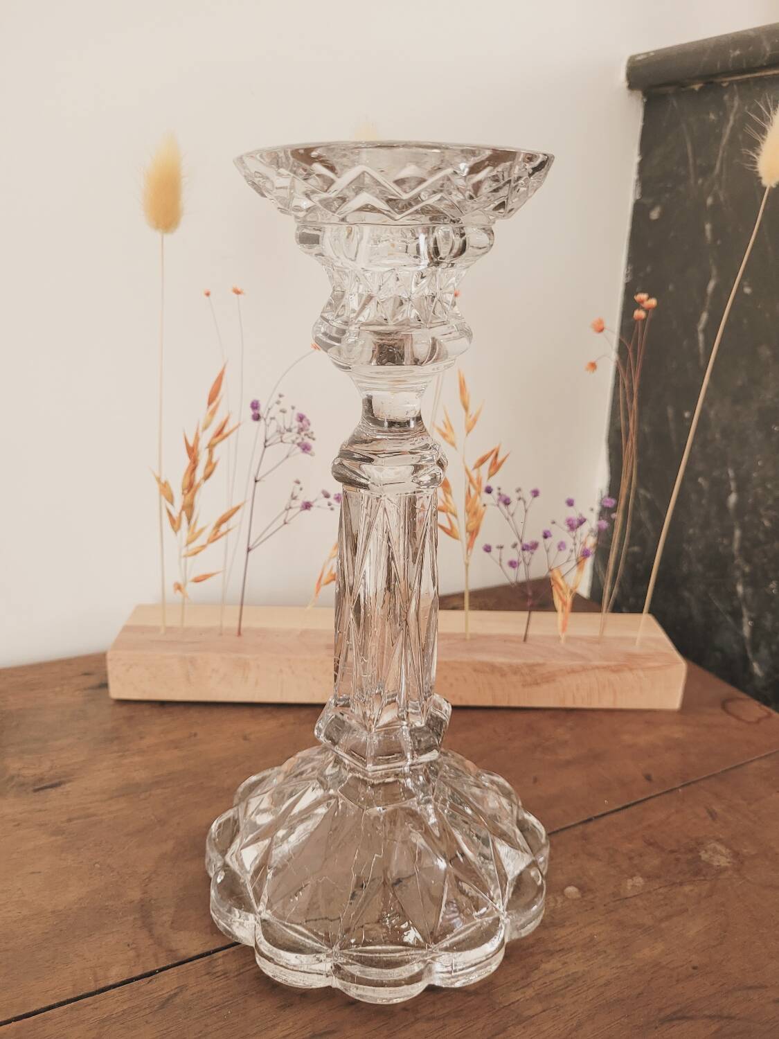 Imposing molded glass chandelier